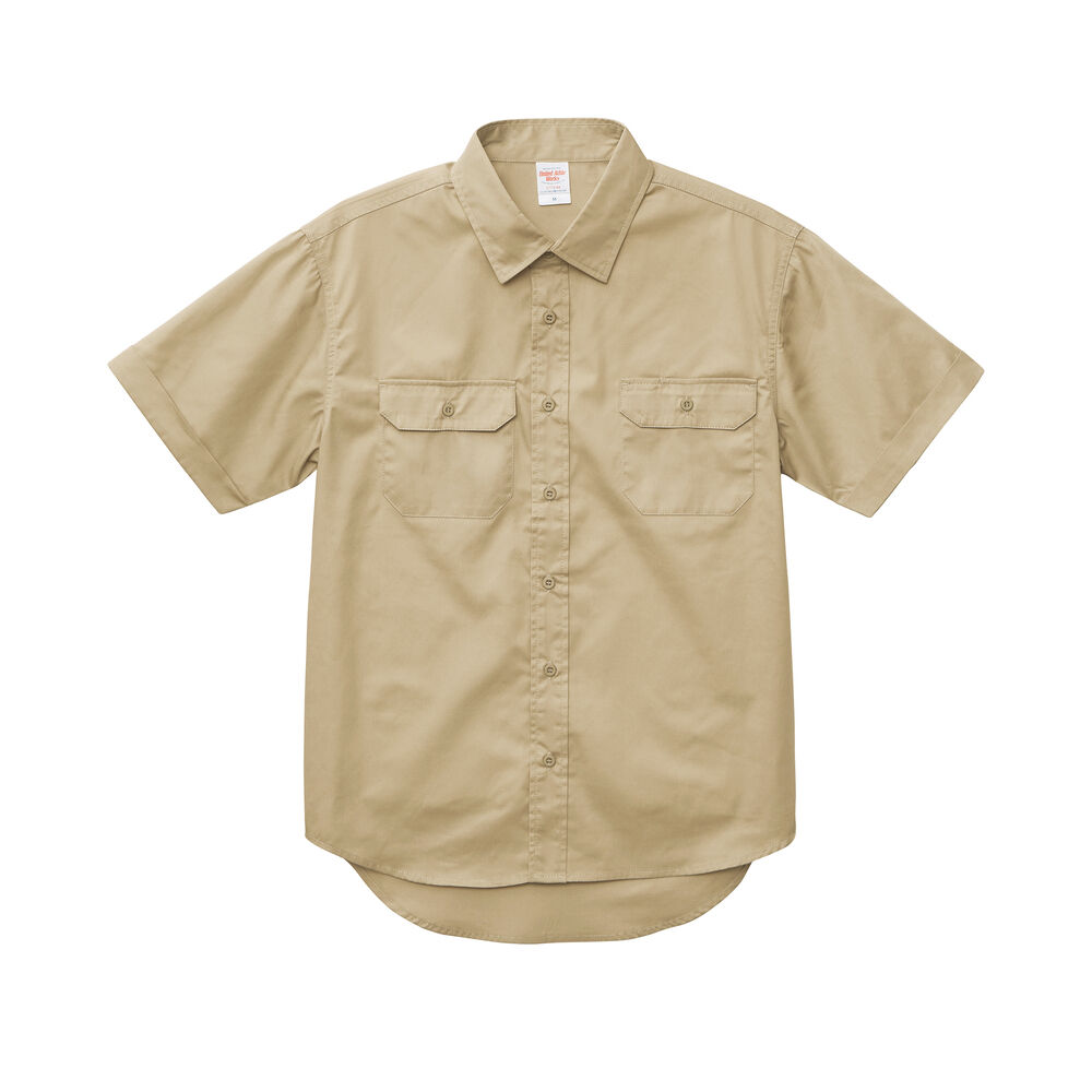 BACKYARD FAMILY「ユナイテッドアスレ ワークシャツ 通販 半袖 アメカジ シャツ メンズ おしゃれ 作業着 シンプル」|シャツ・ブラウス|ブラウン1