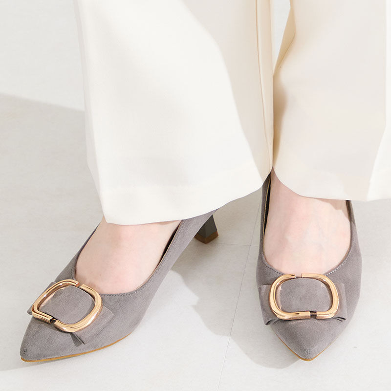 ORiental TRaffic「●2026春夏新作●変形リボンモチーフヒールパンプス/61117」|パンプス|GREY