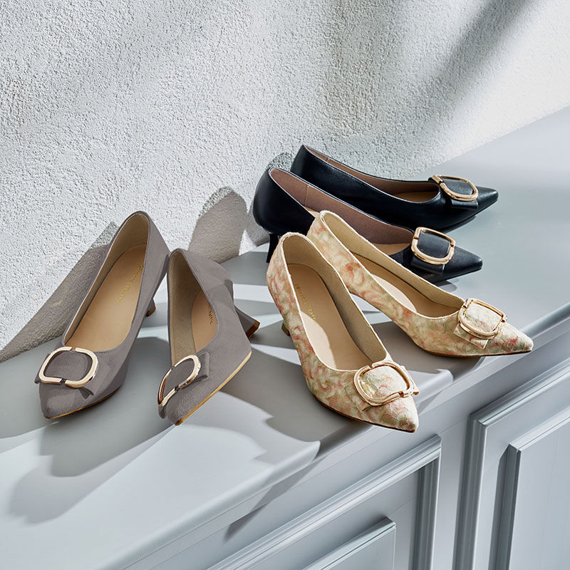 ORiental TRaffic「●2026春夏新作●変形リボンモチーフヒールパンプス/61117」|パンプス|PINK