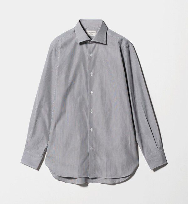 UNITED ARROWS「THOMAS MASON/トーマスメイソン ブラック ストライプ セミワイドカラー シャツ」|シャツ・ブラウス|