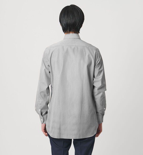 UNITED ARROWS「THOMAS MASON/トーマスメイソン ブラック ストライプ セミワイドカラー シャツ」|シャツ・ブラウス|