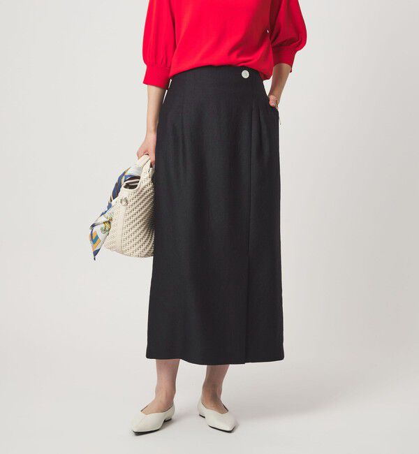 UNITED ARROWS green label relaxing「［size SHORTあり］リネンライク スリット タイト スカート」|タイト|