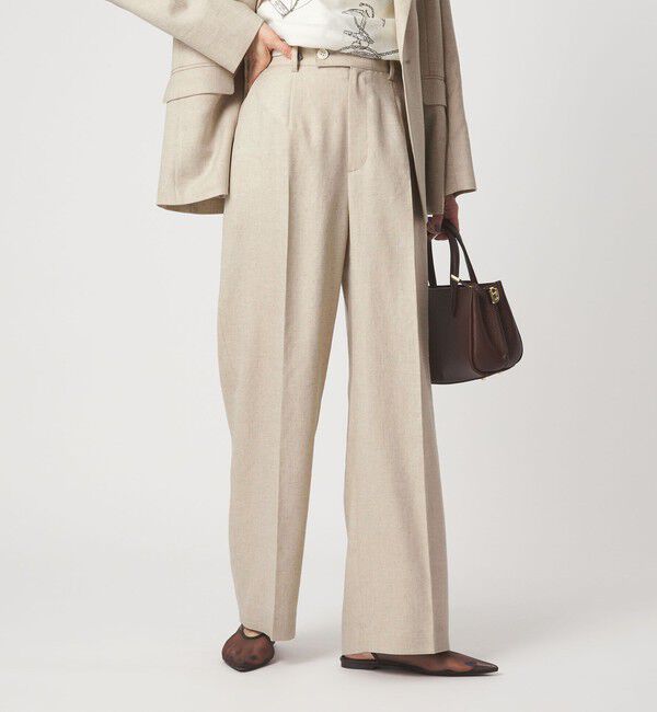 UNITED ARROWS green label relaxing「［size SHORT/TALLあり］リネンライク ストレート パンツ」|スラックス|