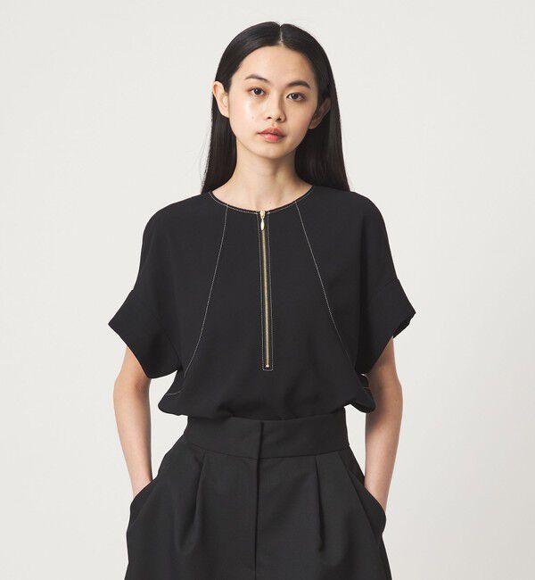 EMMEL REFINES「＜EMMEL REFINES＞EM 2WAY ジップ ブラウス」|シャツ・ブラウス|BLACK