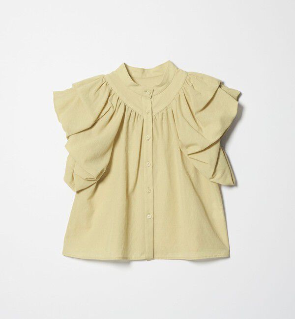 EMMEL REFINES「＜EMMEL REFINES＞EM バンドカラー パフスリーブ ブラウス」|シャツ・ブラウス|CREAM