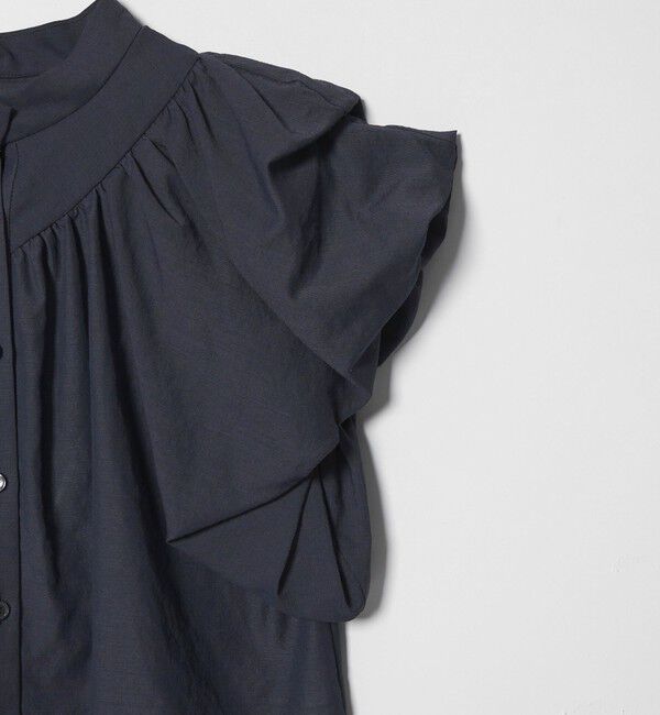 EMMEL REFINES「＜EMMEL REFINES＞EM バンドカラー パフスリーブ ブラウス」|シャツ・ブラウス|