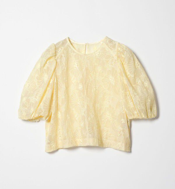 EMMEL REFINES「＜EMMEL REFINES＞EM フラワー シシュウ シアー ブラウス」|シャツ・ブラウス|CREAM