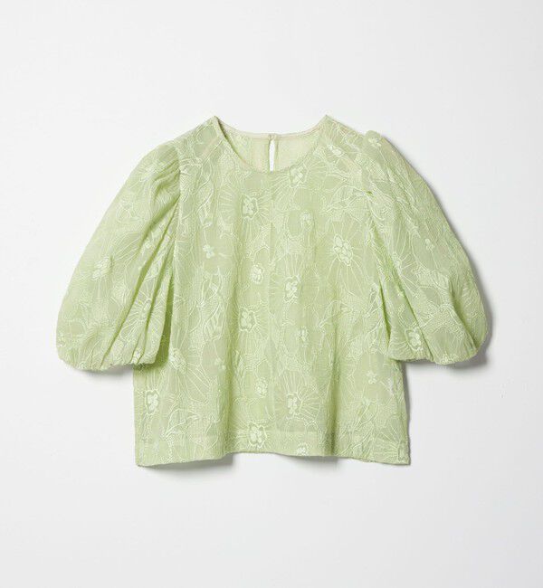 EMMEL REFINES「＜EMMEL REFINES＞EM フラワー シシュウ シアー ブラウス」|シャツ・ブラウス|LIME