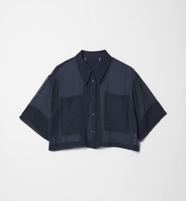 EMMEL REFINES「＜EMMEL REFINES＞EM シアー ポコ シャツ」|シャツ・ブラウス|NAVY
