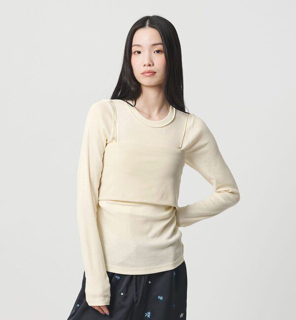 BEAUTY&YOUTH UNITED ARROWS「コットンポリウレタン ロングスリーブカットソー&バンドゥ」|Tシャツ・カットソー|CREAM