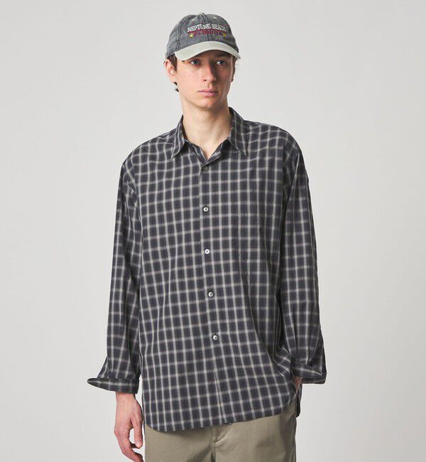 STEVEN ALAN「＜Steven Alan＞ C/L/S オンブレー チェック レギュラーカラー シャツ LOOSE」|シャツ・ブラウス|