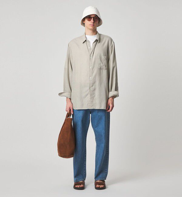 STEVEN ALAN「＜Steven Alan＞ ドレープ コードレーン レギュラーカラー シャツ LOOSE」|シャツ・ブラウス|