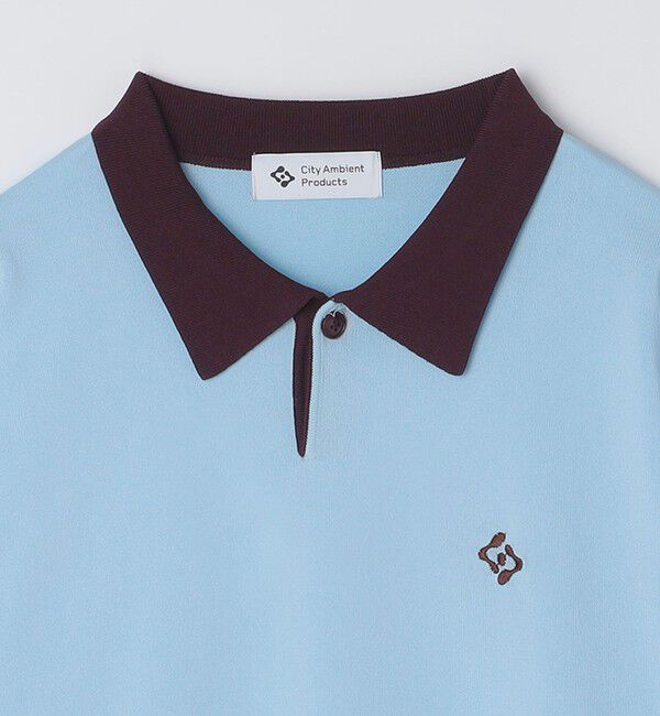 SHIPS「City Ambient Products:〈手洗い可能〉14ゲージ レーヨン ナイロン ワンポイント ニットポロ」|ニット・セーター|