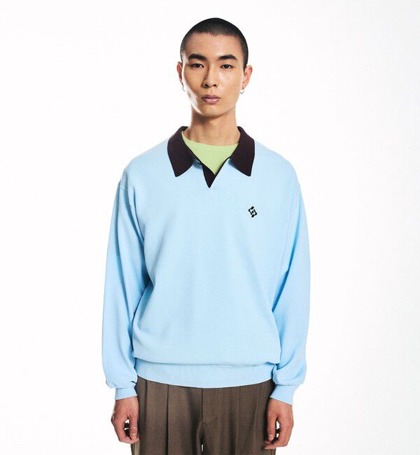 SHIPS「City Ambient Products:〈手洗い可能〉14ゲージ レーヨン ナイロン ワンポイント ニットポロ」|ニット・セーター|