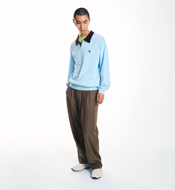 SHIPS「City Ambient Products:〈手洗い可能〉14ゲージ レーヨン ナイロン ワンポイント ニットポロ」|ニット・セーター|