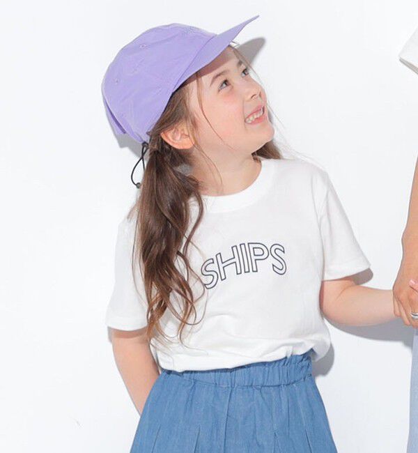 SHIPS KIDS「【WEB限定】SHIPS KIDS:100～160cm / 〈家族おそろい〉SHIPS ラウンド プリント ロゴ  Tシャツ」|Tシャツ・カットソー|