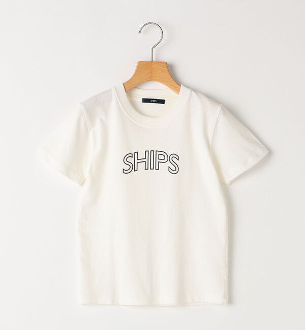 SHIPS KIDS「【WEB限定】SHIPS KIDS:100～160cm / 〈家族おそろい〉SHIPS ラウンド プリント ロゴ  Tシャツ」|Tシャツ・カットソー|
