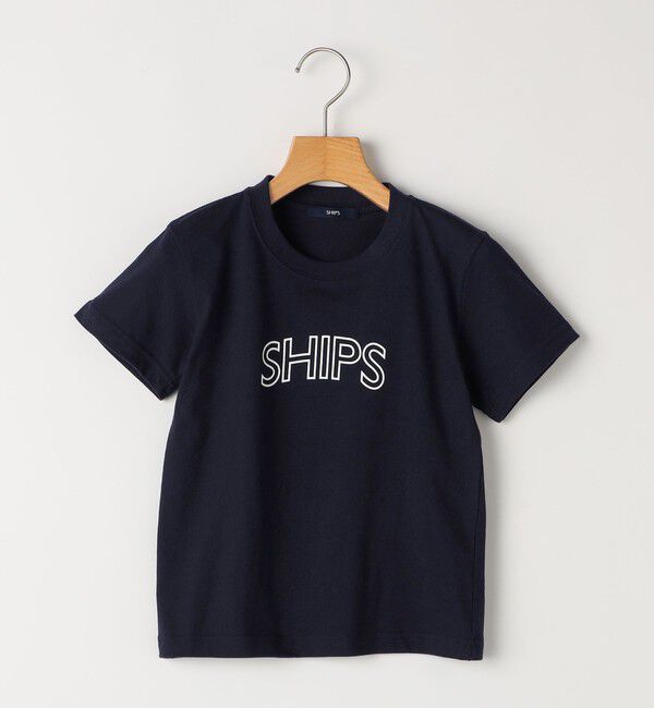 SHIPS KIDS「【WEB限定】SHIPS KIDS:100～160cm / 〈家族おそろい〉SHIPS ラウンド プリント ロゴ  Tシャツ」|Tシャツ・カットソー|