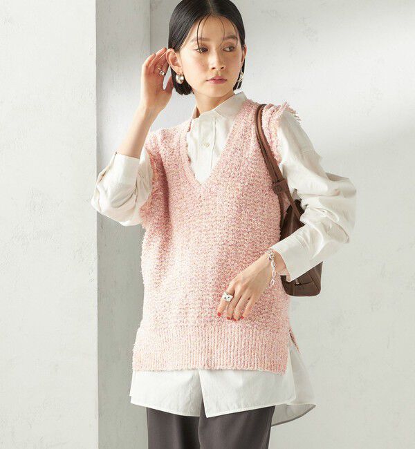 SHIPS for women「〈手洗い可能〉ミックスカラー Vネック プルオーバー」|ベスト・ジレ|