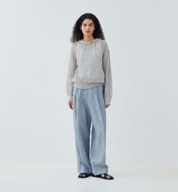 GALERIE VIE「オープンワークコットン フードプルオーバー」|パーカー|