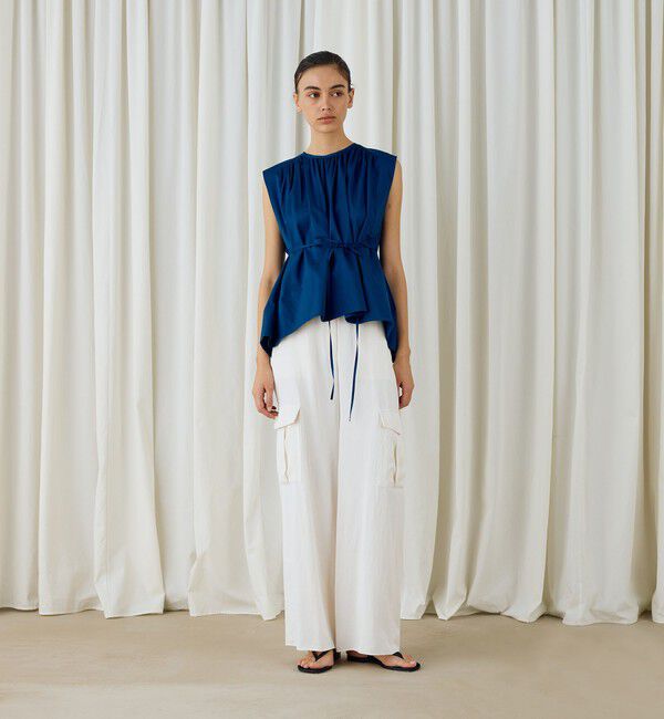 DES PRES「コットンシルクタイプライター コクーンギャザーブラウス」|シャツ・ブラウス|