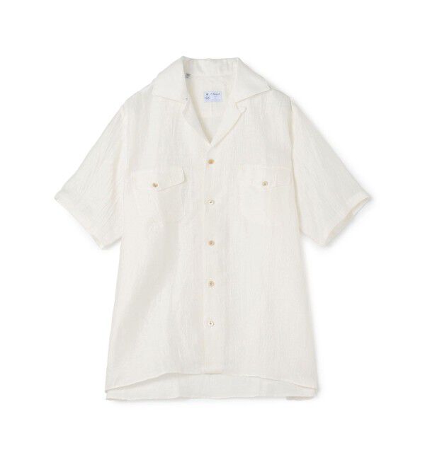 TOMORROWLAND BUYING WEAR「ERRICO FORMICOLA リネンナイロン ダブルポケット オープンカラーシャツ」|シャツ・ブラウス|11 ホワイト