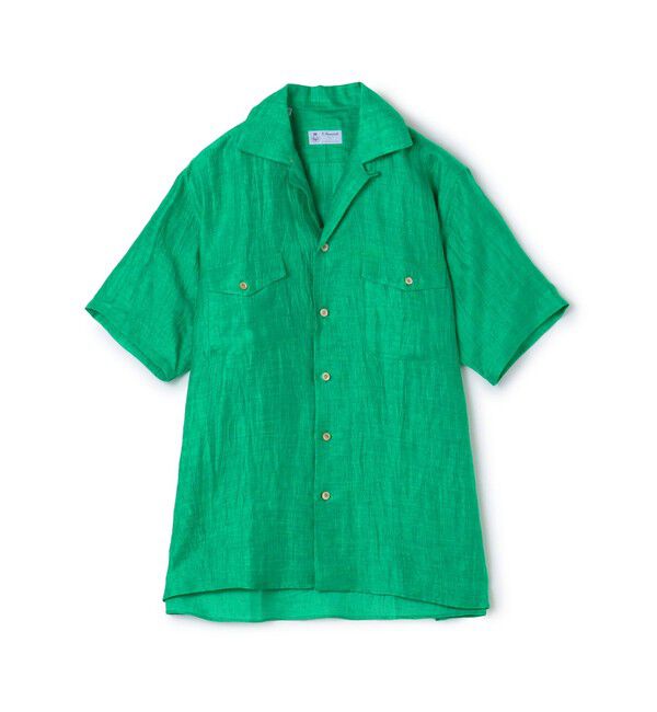 TOMORROWLAND BUYING WEAR「ERRICO FORMICOLA リネンナイロン ダブルポケット オープンカラーシャツ」|シャツ・ブラウス|55 グリーン