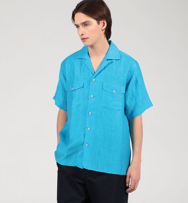 TOMORROWLAND BUYING WEAR「ERRICO FORMICOLA リネンナイロン ダブルポケット オープンカラーシャツ」|シャツ・ブラウス|