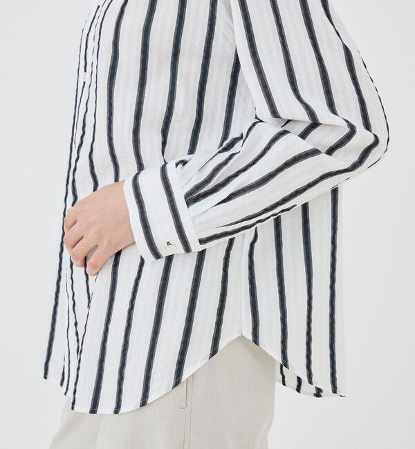 GALERIE VIE「ソフトストライプ スタンドカラーシャツ」|シャツ・ブラウス|