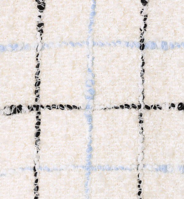 DES PRES「ループチェック クルーネックジャケット」|ノーカラージャケット|