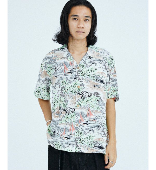 JOURNAL STANDARD「SUN SURF &times; JOURNAL STANDARD / 別注 アロハシャツ Palmtree &times; Wave」|シャツ・ブラウス|ホワイト