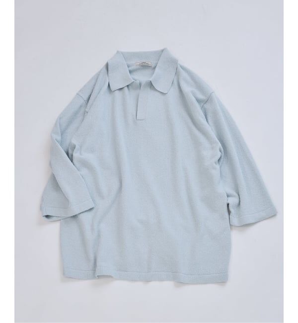 JOURNAL STANDARD relume「ウォッシャブル ブークレニット スキッパー ポロシャツ」|Tシャツ・カットソー|サックスブルー B
