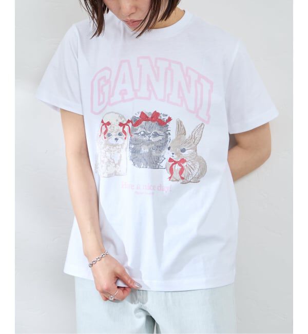 U by SPICK&SPAN「GANNI / ガニー Basic Cotton Jersey Cute Animals」|Tシャツ・カットソー|