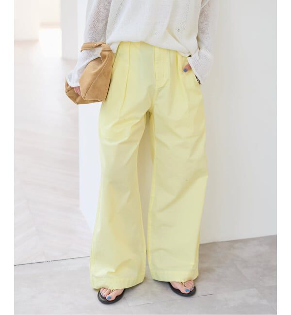 Spick and Span「《予約》ライトコットンストレートパンツ」|その他|イエロー