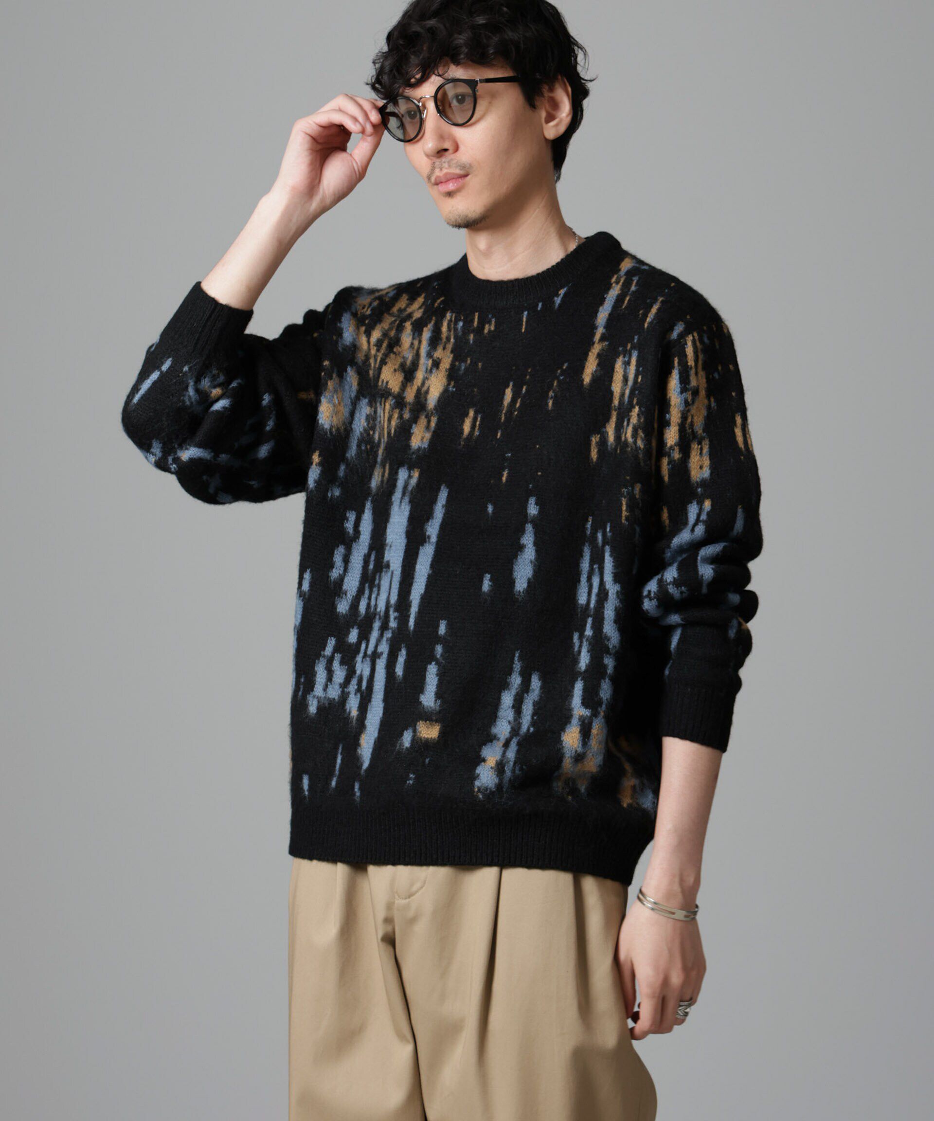 nano･universe「ペイントグラデーションモヘヤライクニット」|ニット・セーター|