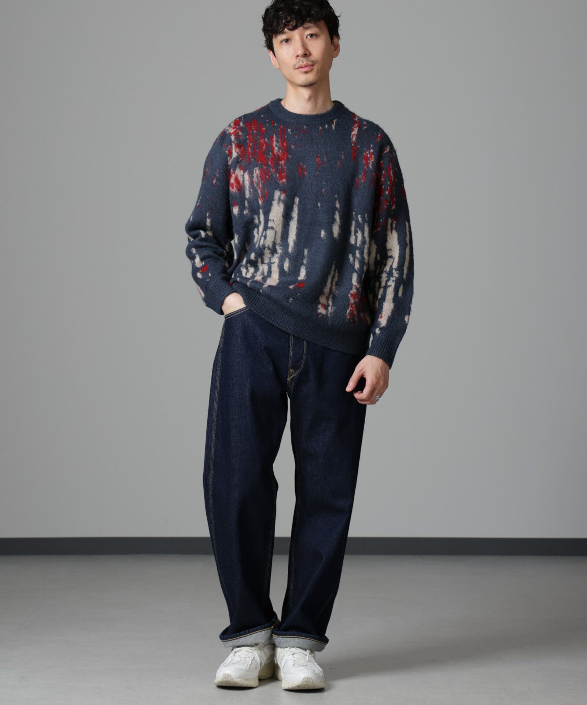 nano･universe「ペイントグラデーションモヘヤライクニット」|ニット・セーター|