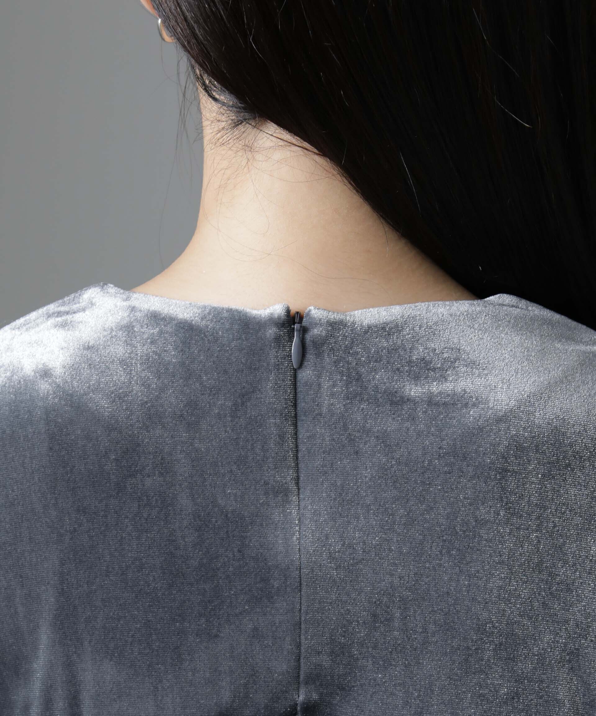 nano･universe「ベロアフリルカットブラウス」|Tシャツ・カットソー|