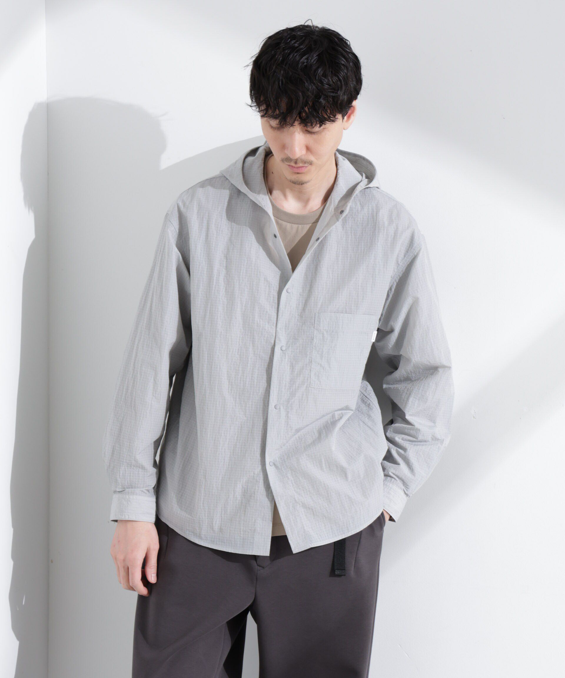 nano･universe「「NJ/CLUB」リップストップ撥水フードシャツ」|シャツ・ブラウス|