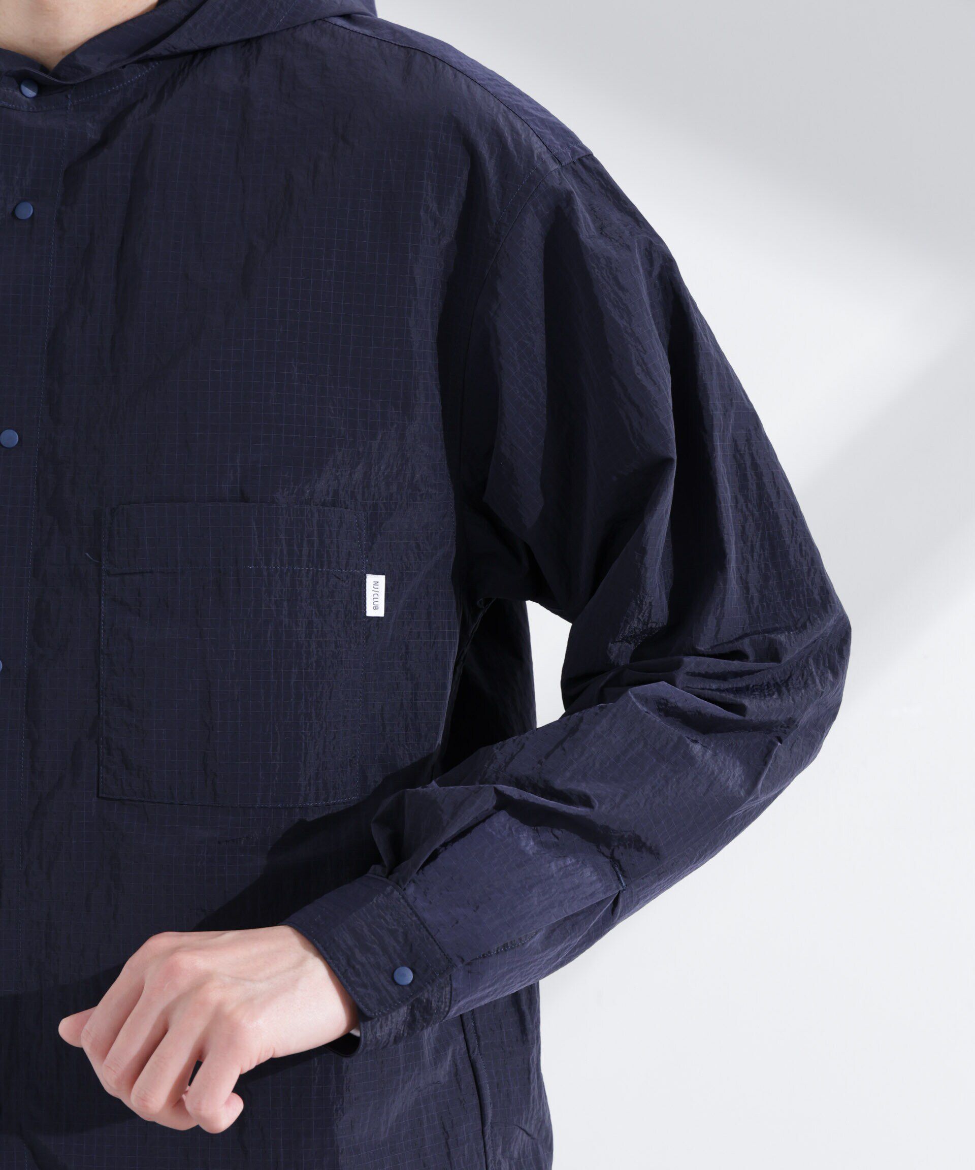 nano･universe「「NJ/CLUB」リップストップ撥水フードシャツ」|シャツ・ブラウス|