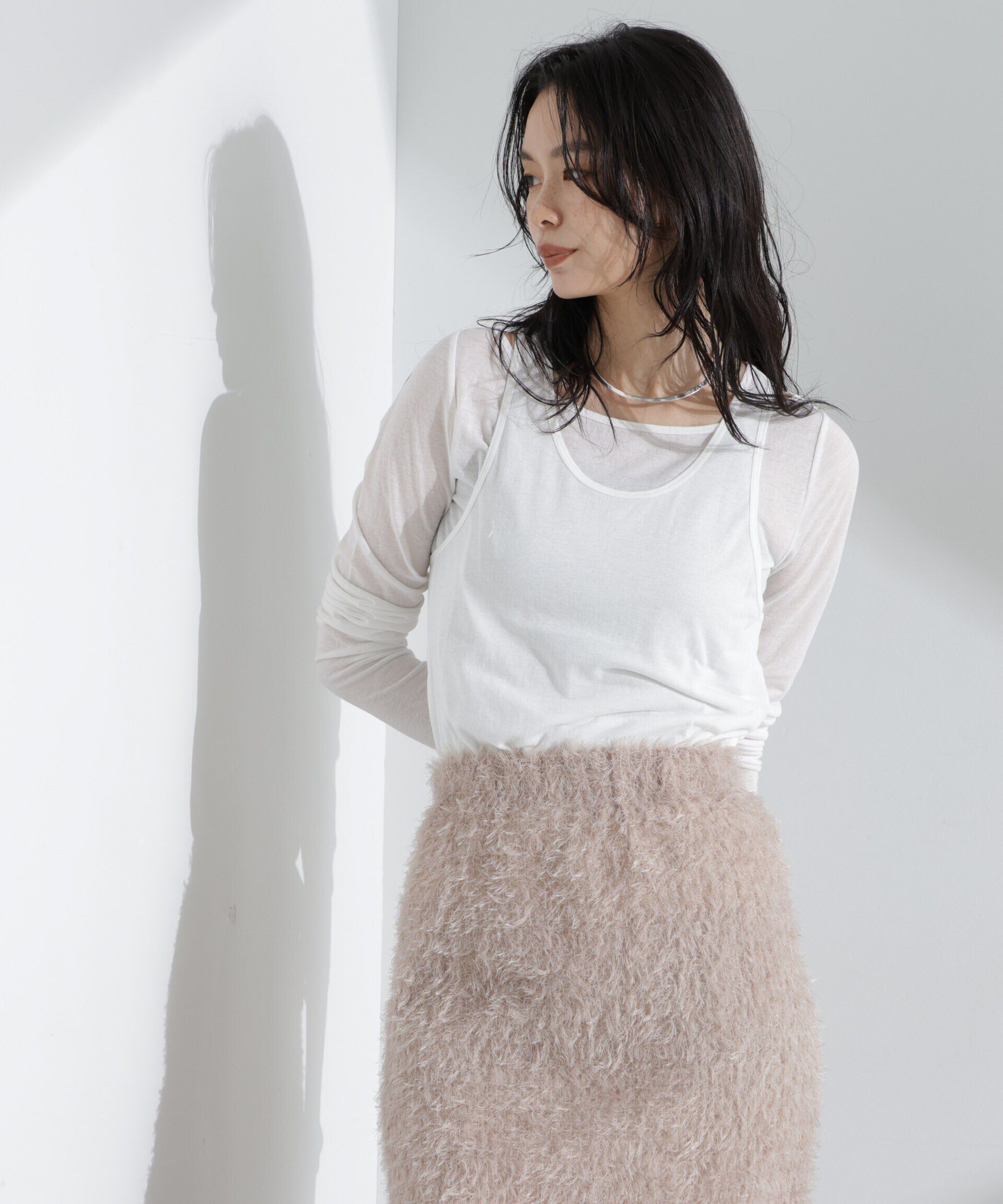 nano･universe「シアータンクトップ＋ロンTレイヤードセット」|Tシャツ・カットソー|