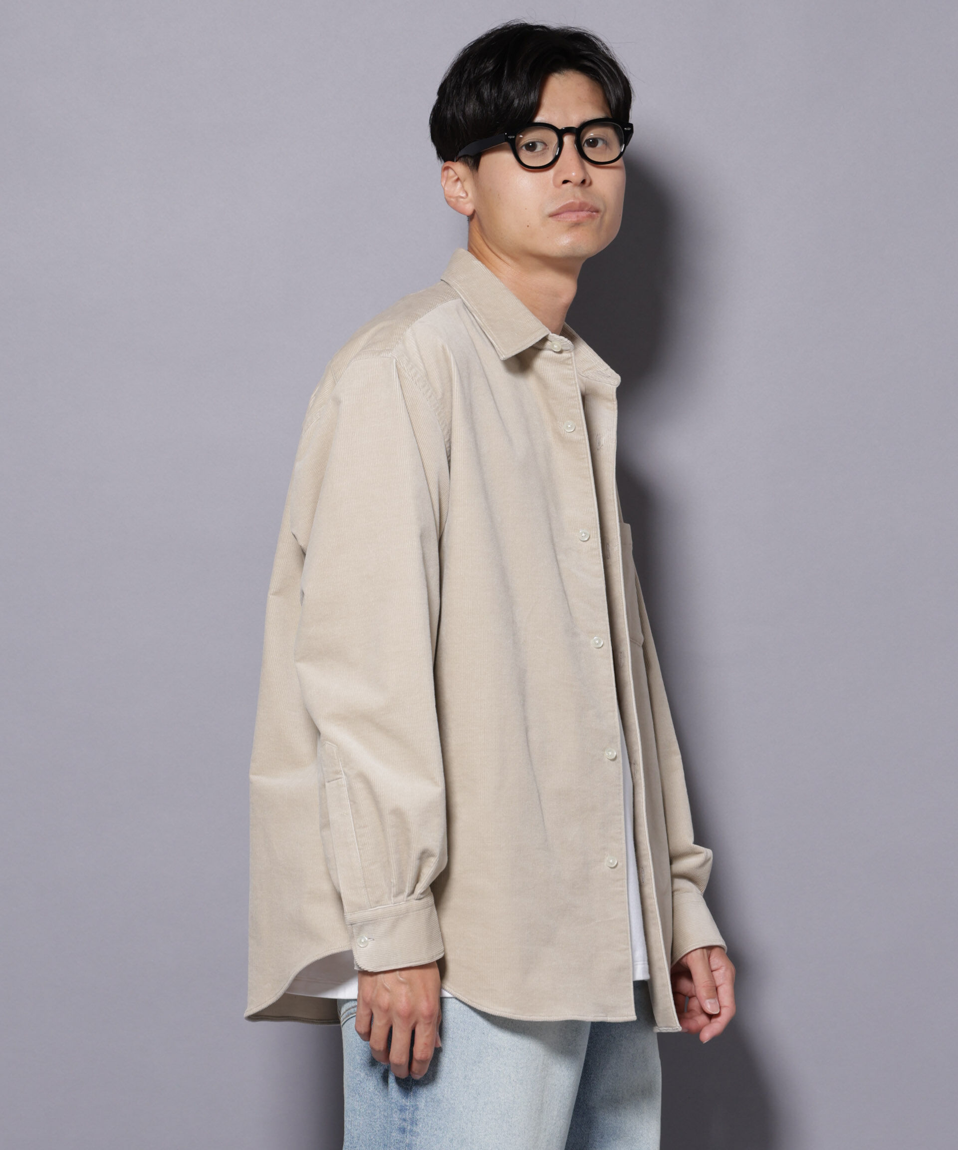 nano･universe「AIRコーデュロイ レギュラーカラーシャツ/STRETCH」|シャツ・ブラウス|