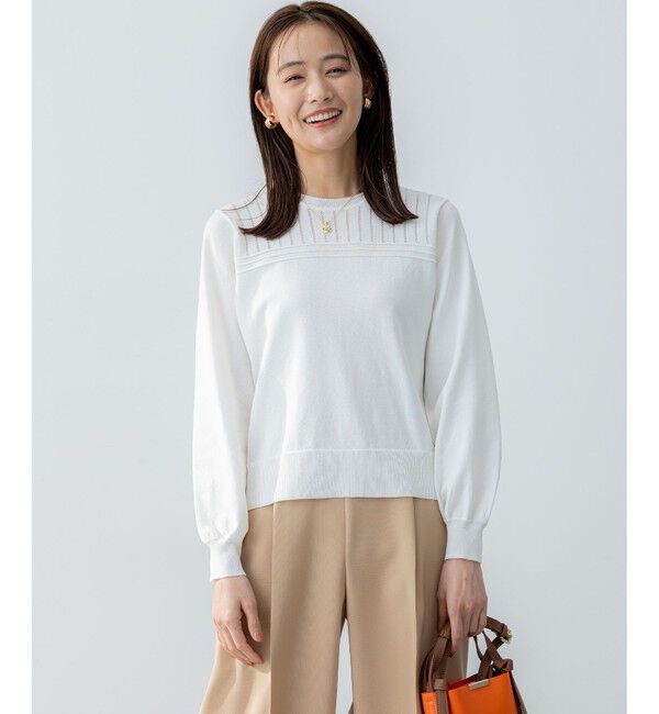 組曲「透かし柄 ニットプルオーバー」|ニット・セーター|アイボリー系