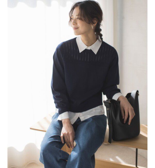 組曲「透かし柄 ニットプルオーバー」|ニット・セーター|