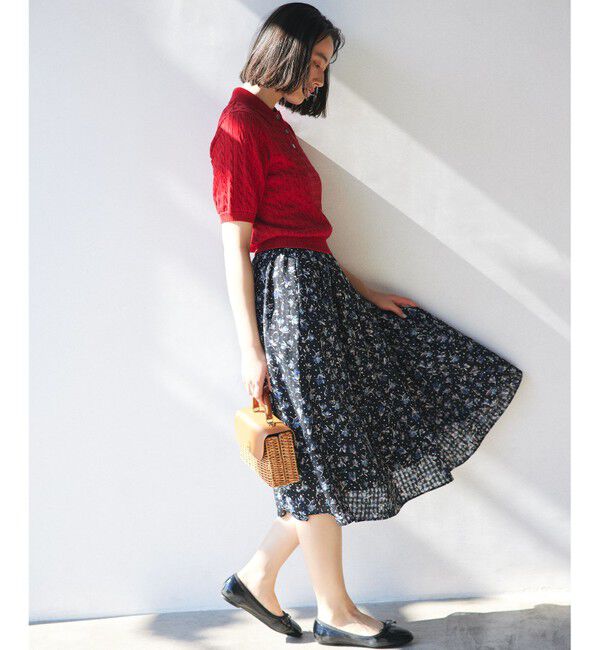 組曲「フラワードットプリント スカート」|スカート|ブラック系5