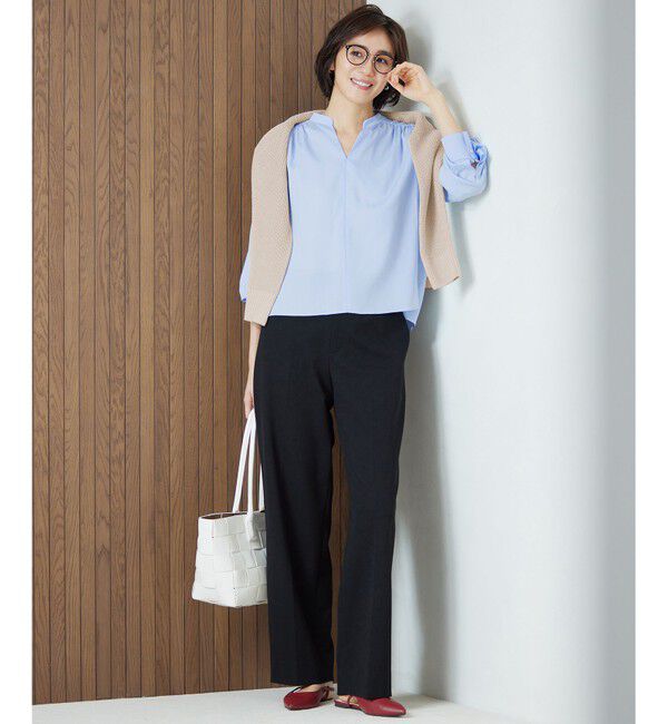 自由区「【洗える】SOMELOSクロップド丈 ブラウス」|シャツ・ブラウス|