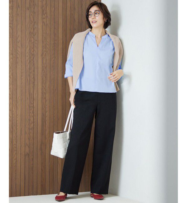 自由区「【洗える】SOMELOSクロップド丈 ブラウス」|シャツ・ブラウス|