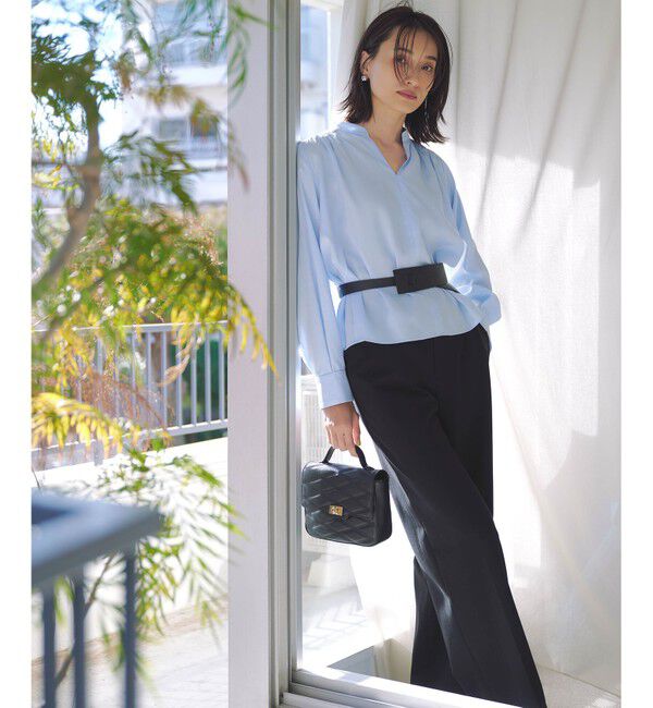 自由区「【洗える】SOMELOSクロップド丈 ブラウス」|シャツ・ブラウス|