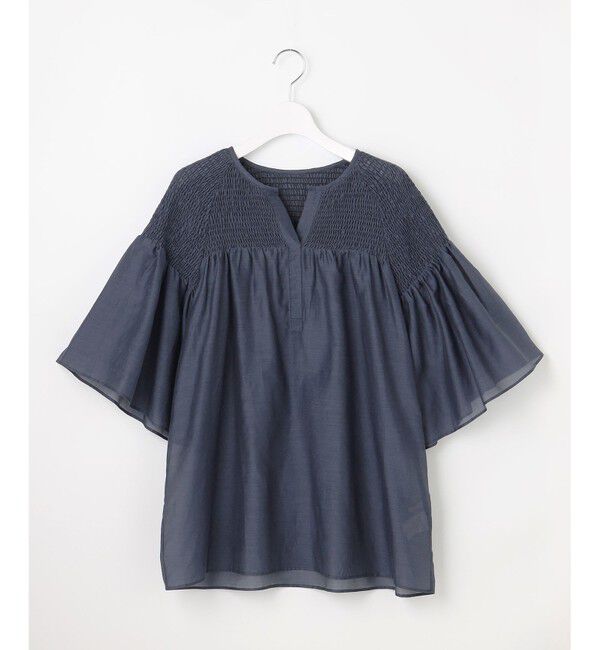 自由区「シルクコットンローンスモッキング刺繍 ブラウス」|シャツ・ブラウス|