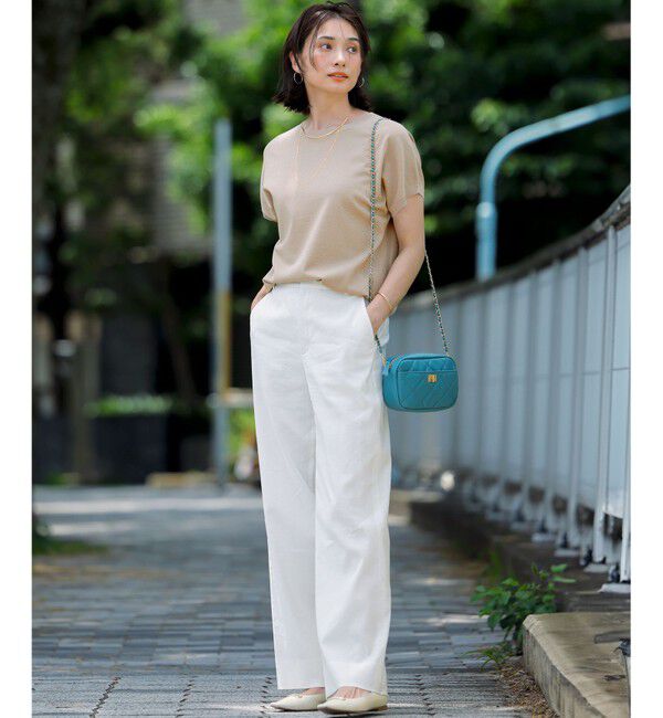 23区「【Oggi5月号掲載/洗える】リネンレーヨンストレッチ ワイド パンツ」|その他|