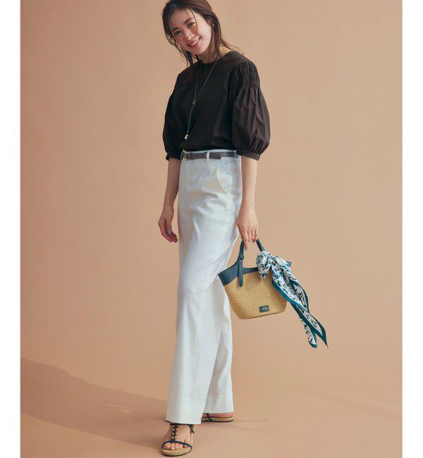 23区「【Oggi5月号掲載/洗える】リネンレーヨンストレッチ ワイド パンツ」|その他|